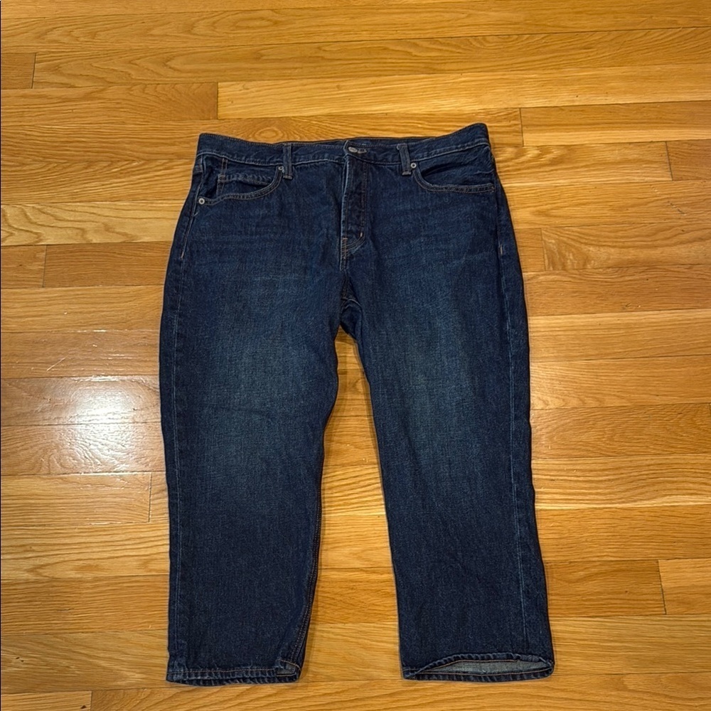 Old Navy high- rise button fly slouchy straight jeans size 14.